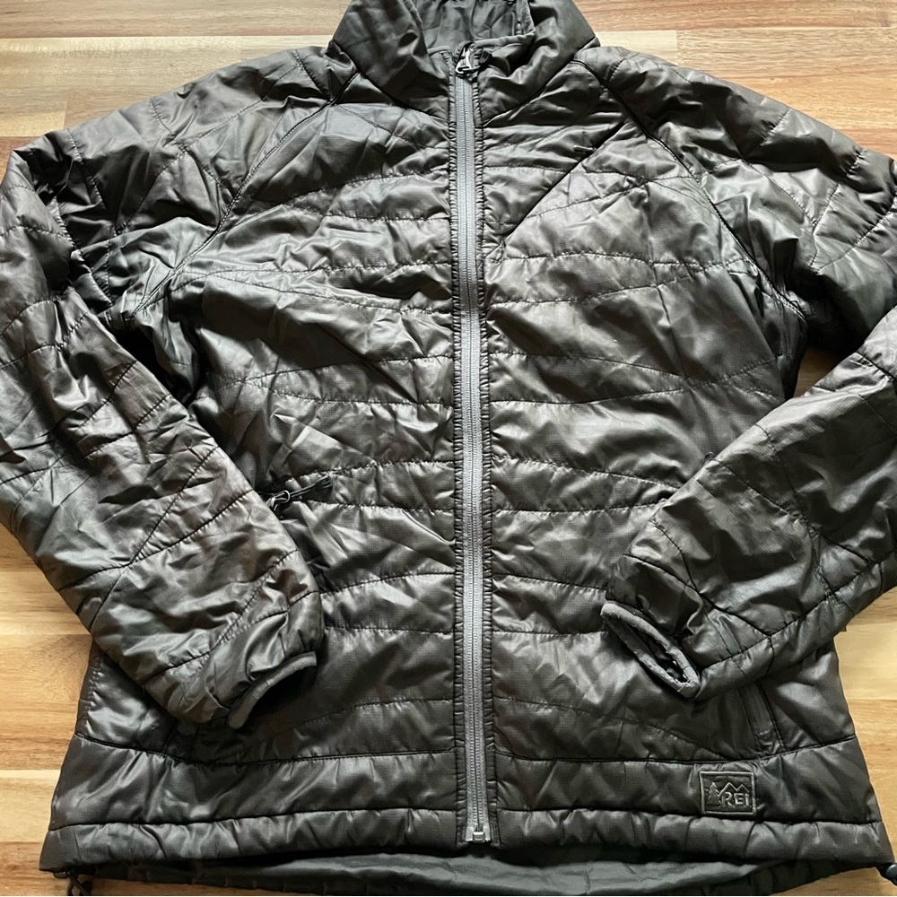 REI Quilted Jacket in Dark Gray
